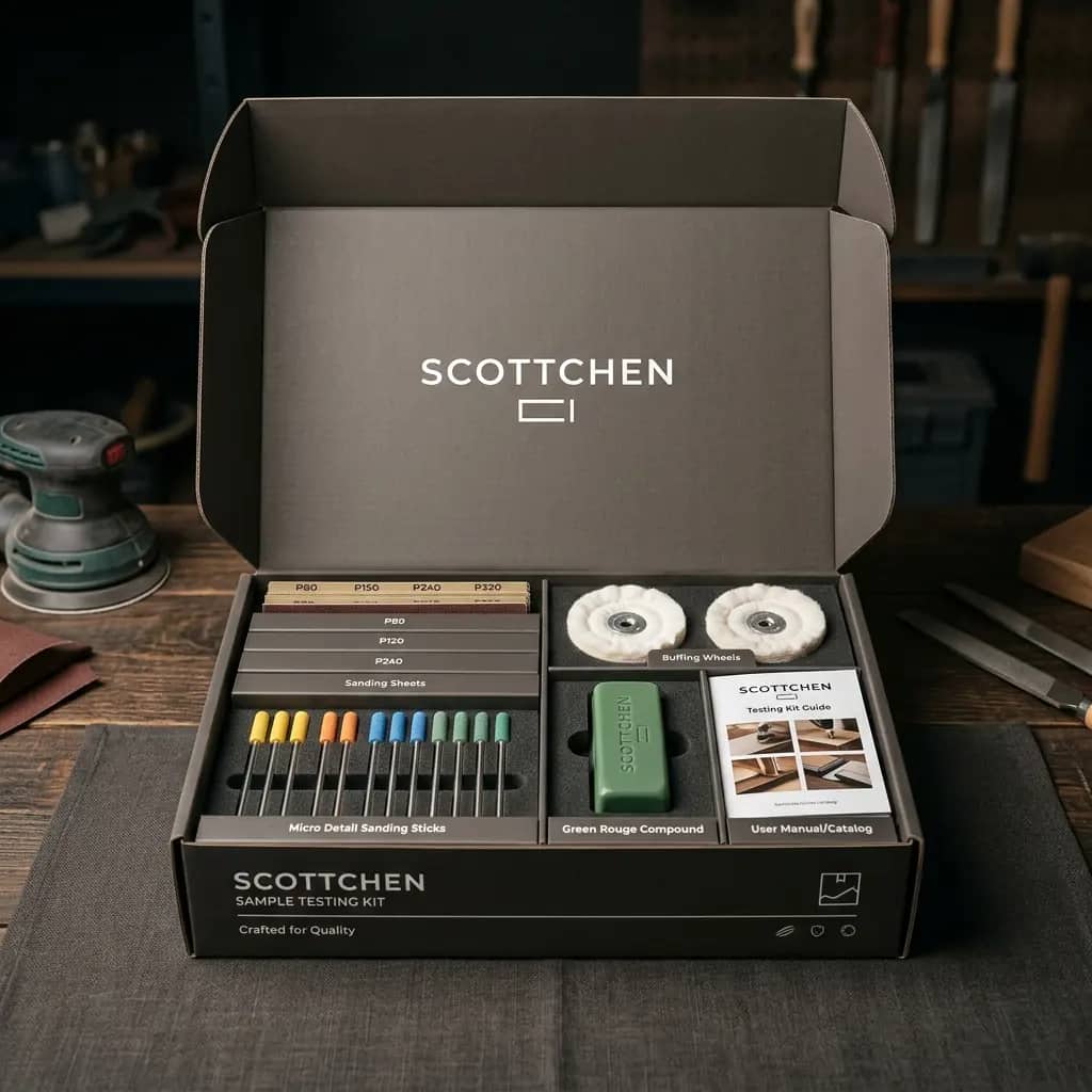 Illustrative surface-finishing sample-kit concept